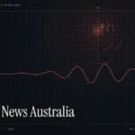 ABC News Australia live guide illustration: coral signal rings and waveform with the title ABC News Australia