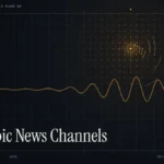 Arabic news channels live guide illustration: amber signal rings with the title Arabic News Channels