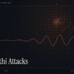 Houthi attacks on Saudi Arabia news illustration: orange signal rings and waveform with the title Houthi Attacks