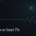 Live news on smart TV guide illustration: teal signal rings with the title News on Smart TVs