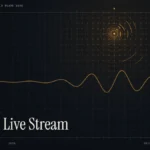 OAN live stream guide illustration: amber signal rings and waveform with the title OAN Live Stream