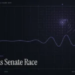 Texas Senate race illustration: abstract signal design with the title Texas Senate Race