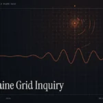 Ukraine energy attacks news illustration: orange signal rings and waveform with the title Ukraine Grid Inquiry