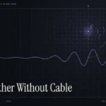 Weather Channel without cable guide illustration: violet signal rings and waveform with the title Weather Without Cable